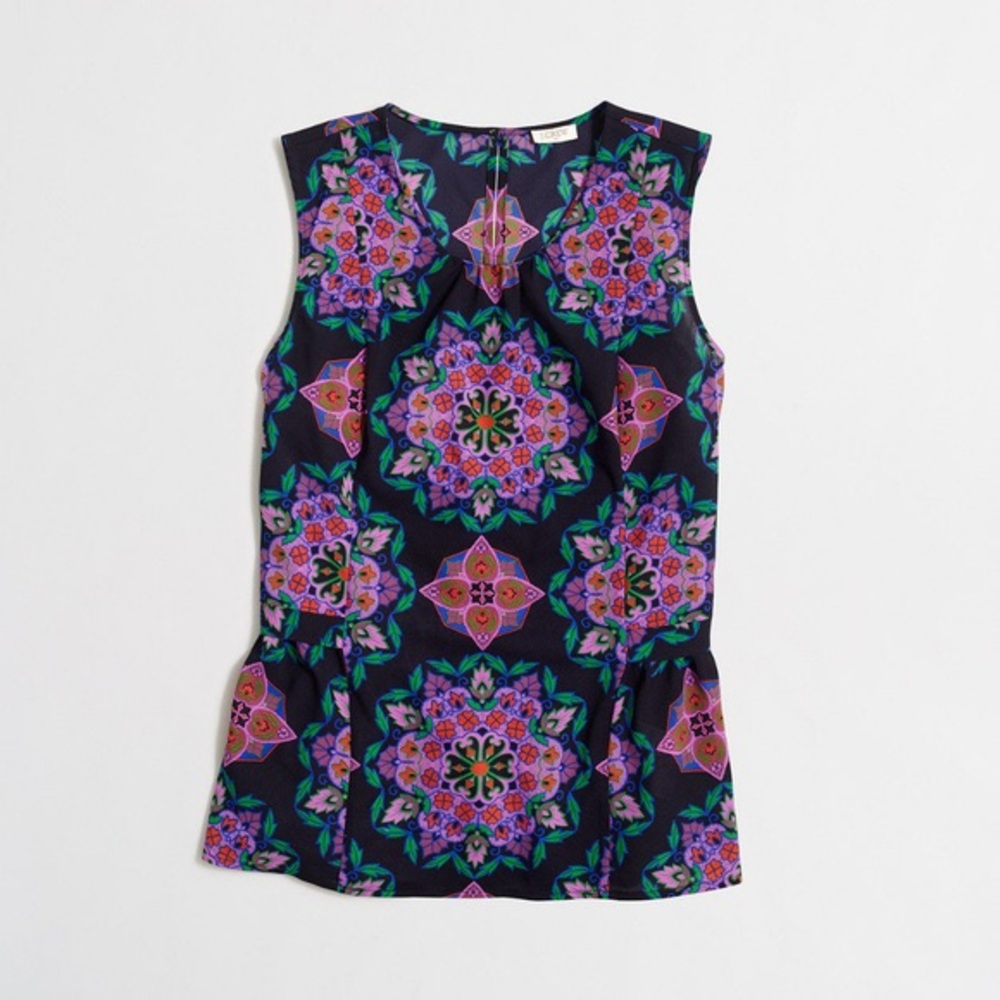 J CREW sleeveless flounce top